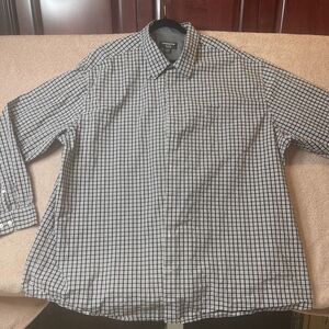 Claiborne Men's Shirt Button Down Size 4XLT Big &‎ Tall Stretch Gingham